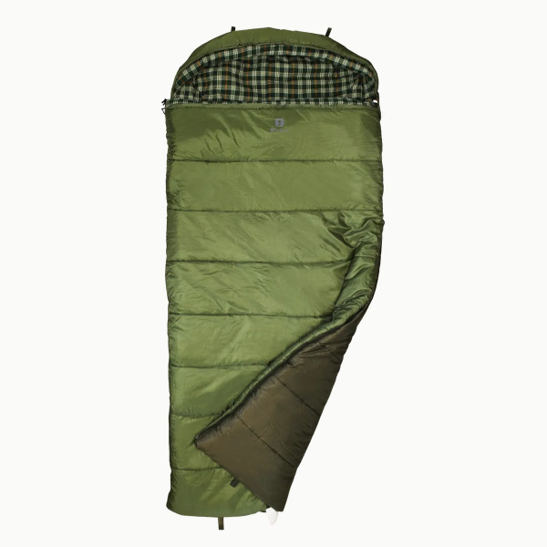Спальник BTrace Rich -13C/-30C (Зеленый/Клетчатый, 195*35*100 см, LZ)